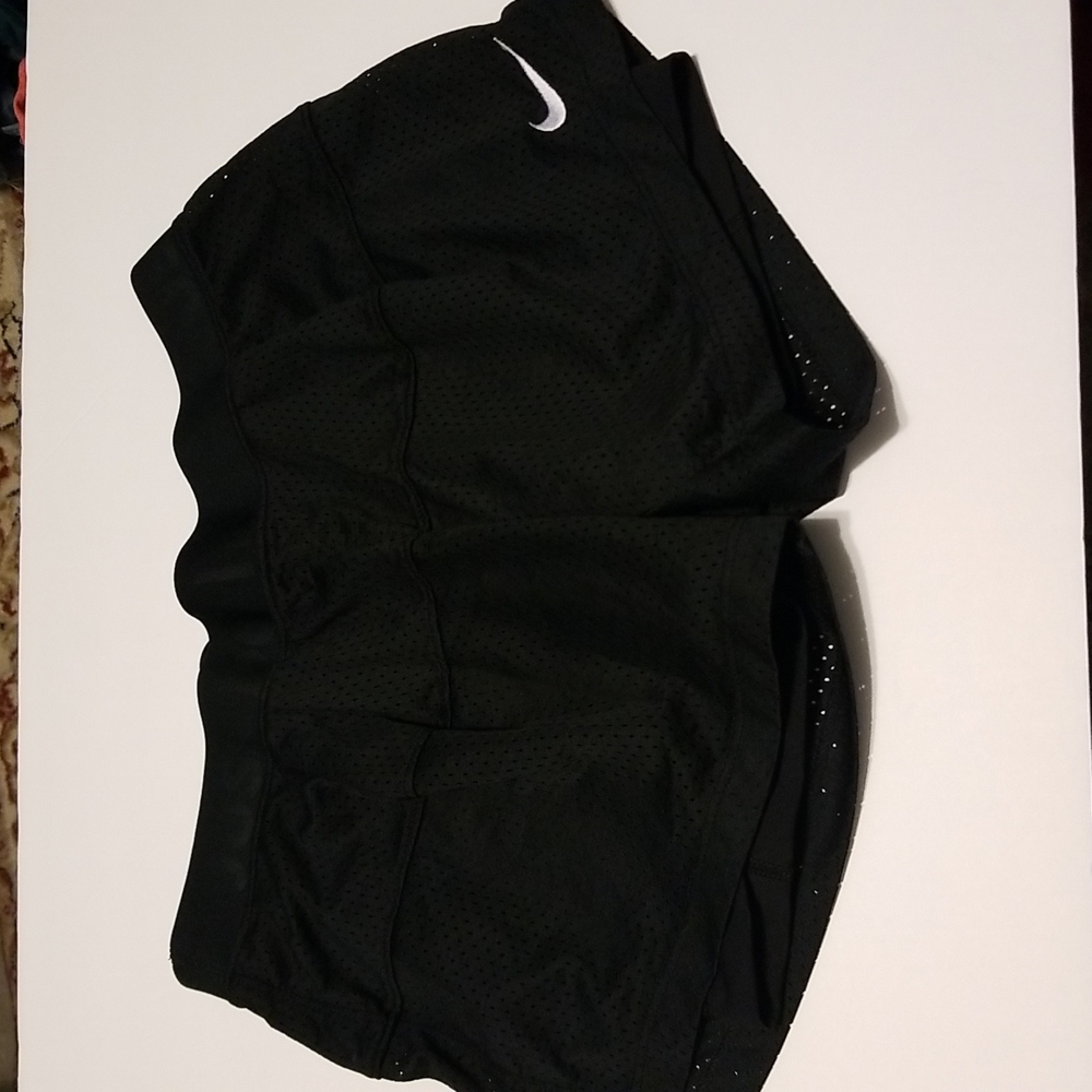 Nike Dri Fit Women’s SZ SM Running Shorts Workout Exercise Mesh Just Do It Black